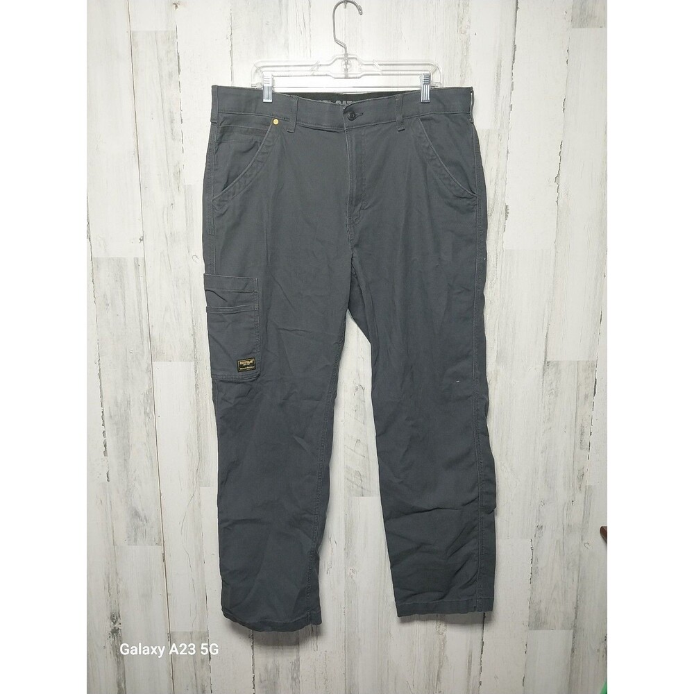 CAT Caterpillar Mens 38x32 Gray Canvas Work Pants Stretch Cargo